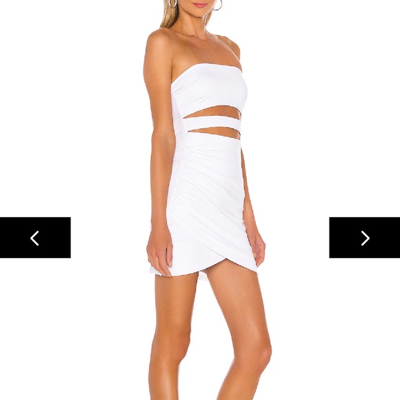 Superdown REVOLVE White Strapless Bodycon Cutout Mini Dress- M - Picture 2 of 12